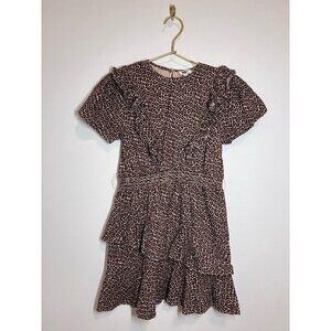 EverAfter Girls Leopard Animal Print Mini dress Ruffle Size 12